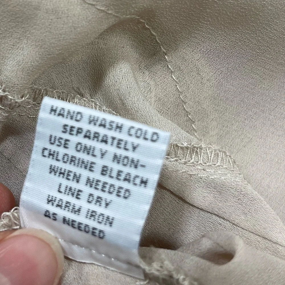 Jaipur sheer tan blouse women’s size M - Picture 14 of 14